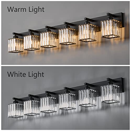 Modern Black Crystal Bathroom Vanity Light