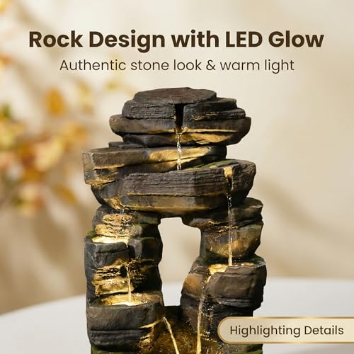 Arch Garden Fountain with LED Lights