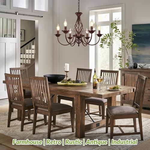 6 Light Farmhouse Candle Chandelier for Dining Room