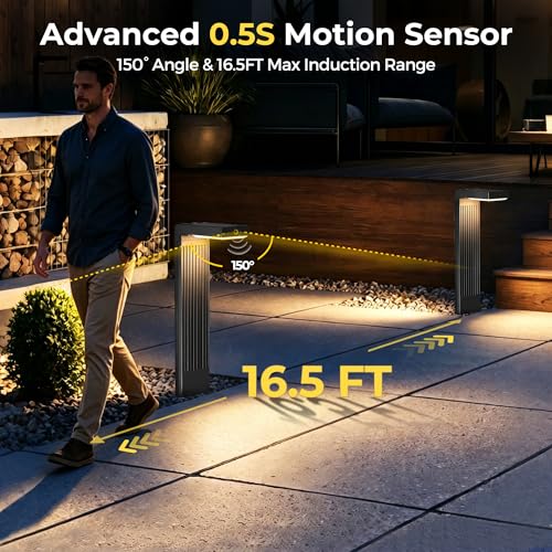Motion Sensor Solar Pathway Lights Outdoor (2 Count)