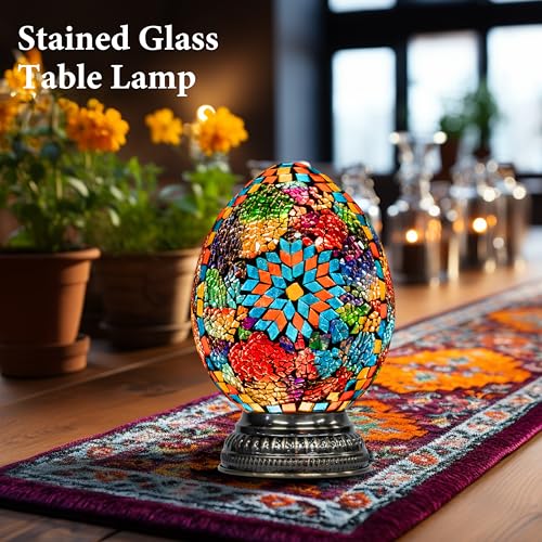 Turkish Mosaic Lamp Stained Glass Table Lamp with Tiffany Style