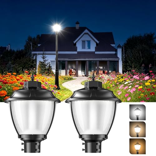 2Pack 100W LED Post Top Light Dusk to Dawn Photocell