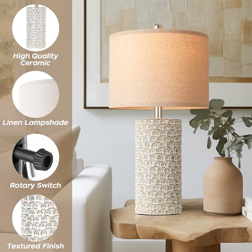 23" Modern Ceramic Table Lamp Set of 2 (2 Count)