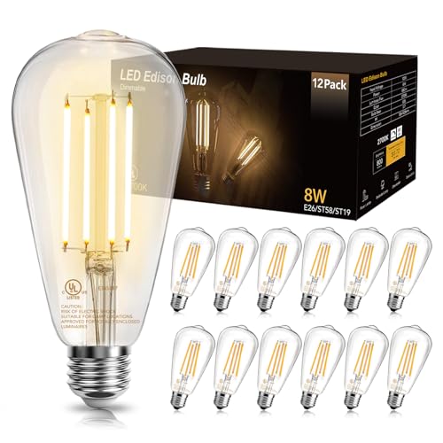 12 Pack Vintage LED Edison Bulbs (12 Count)