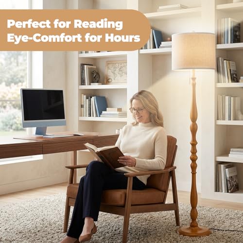Wood Floor Lamp for Living Room (Rosewood)