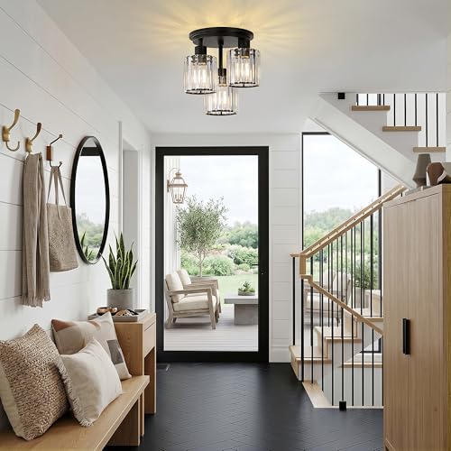 Crystal Semi Flush Mount Ceiling Light