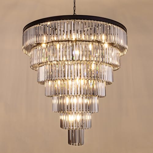 Black Crystal Chandelier for Living Room