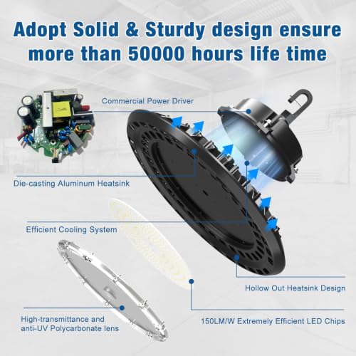 LED High Bay Light 300W 45000LM 5000K 1