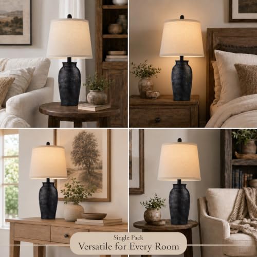 Ceramic Table Lamp for Living Room (Black)