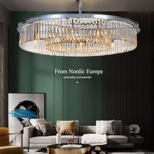 Chrome Crystal Chandeliers Modern Contemporary Ceiling Lights Fixtures Pendant Lighting for Dining Living Room Chandelier D43