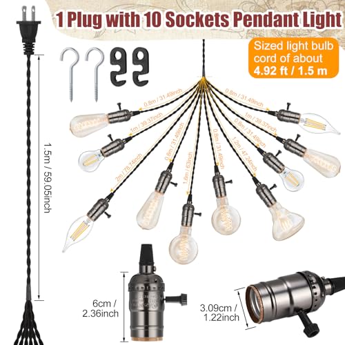 2 Pcs Pendant Light Sockets Cord Kit (2 Count)