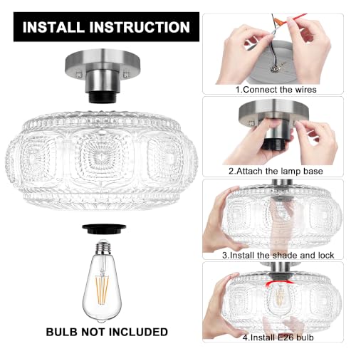 12 Inch Semi Flush Mount Ceiling Light Fixture
