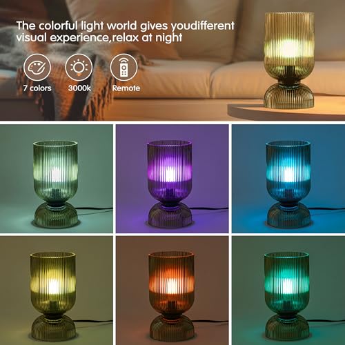 Modern RGB Glass Table Lamp with Remote