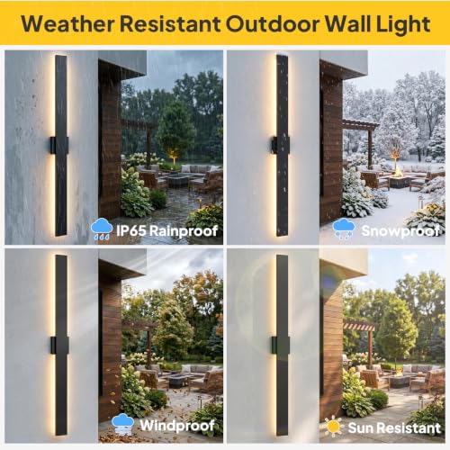 2 Pack 47.2 inch Modern LED Outdoor Wall Light