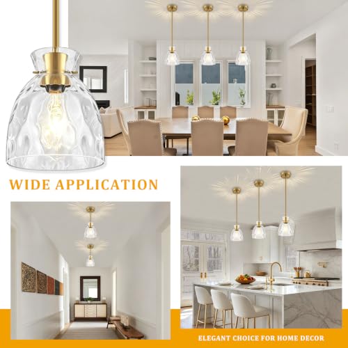 Modern Brushed Gold Pendant Lights Kitchen Island 1 Pack 5.9" Hanging Light