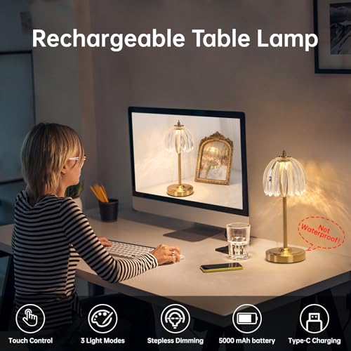 Tulip Table Lamp with 5000mAh Battery & Touch Control