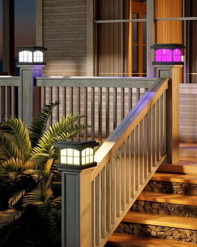 RGBCW Solar Post Cap Lights 2 (2 Count)