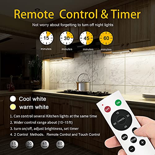 Remote Control Under Cabinet Lighting Wireless 6 Pack (6 Count)