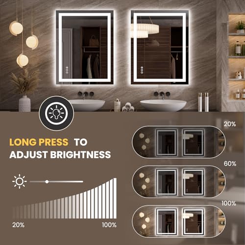 27.6"x35.4" LED Bathroom Mirror with Lights