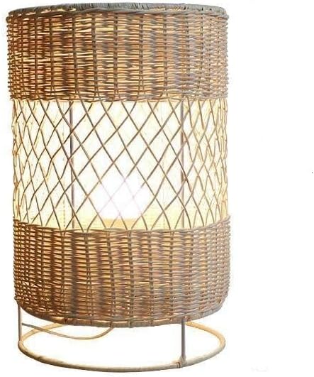 Contemporary Japanese Rattan LED Floor Lamp - Zen Style Lighting for Home 15.7"