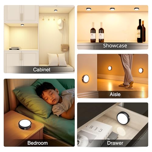 Puck Lights with Remote Control Rechargeable