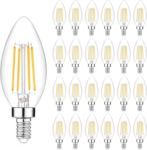24 Pack Dimmable E12 LED Candelabra Bulbs 40Watt Equivalent (24 Count)