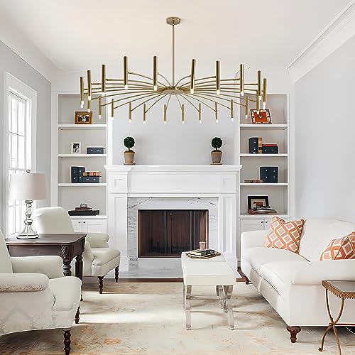 Lighting Mid Century Modern Gold Sputnik Chandelier 24