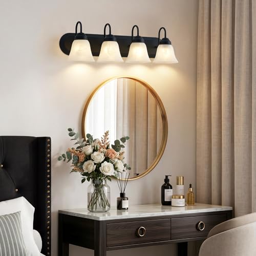 4 Light Bathroom Light Fixtures Over Mirror