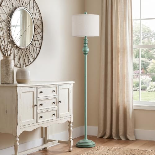 64.25" Farmhouse Floor Lamp for Living Room (Antique Blue)