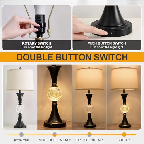 28.5" Black Table Lamps Set of 2 (2 Count)