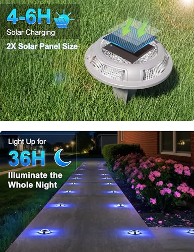 Solar Driveway & Deck Lights 8 Pack Dock Marine Ground LED Lights