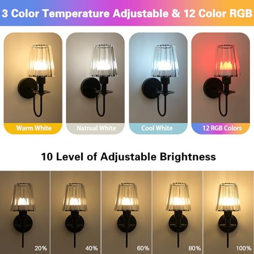 Battery Operated Wall Sconces Set of 2 (2 Count)