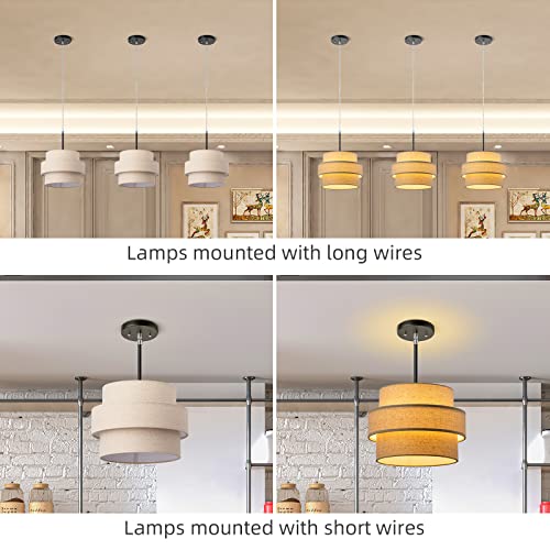 3 tier Drum Lamp Shade for Pendant Lighting Floor Lamps Replacement Shade