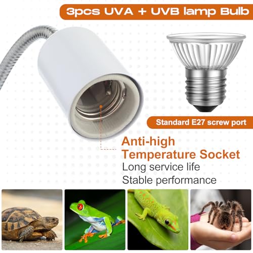 3 Set Reptile Heat Lamp UVA