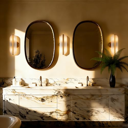 Natural Alabaster Wall Sconces Set of Two Marble Wall Sconces Hardwired