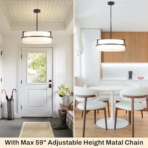 19.7" Black Drum Chandelier
