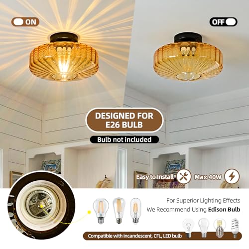 Glass Semi Flush Ceiling Lights
