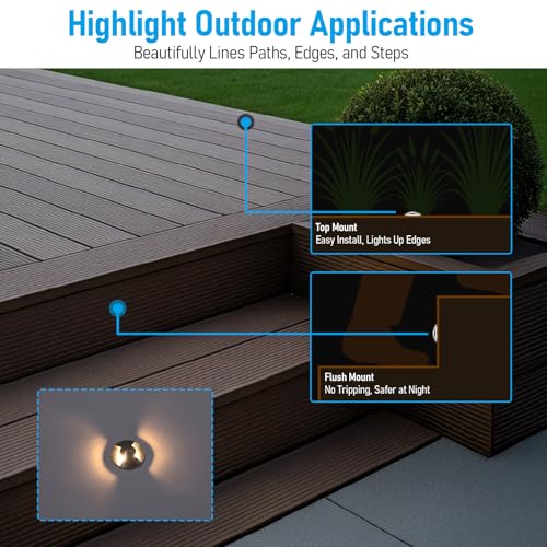 12 Pack 3000K Recessed Low Voltage LED Deck Light (12 Count)