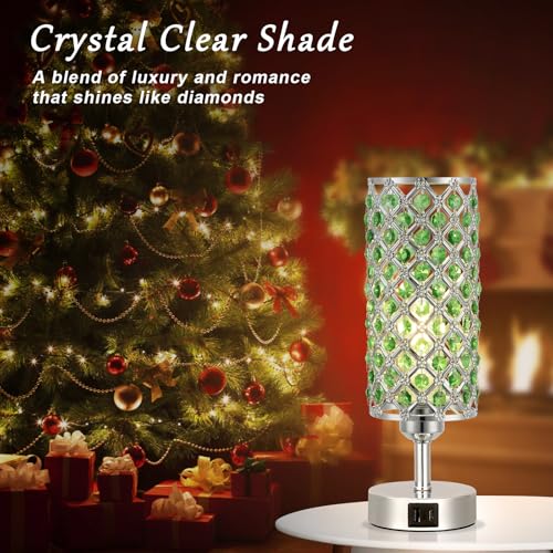 Green Crystal Bedside Lamp