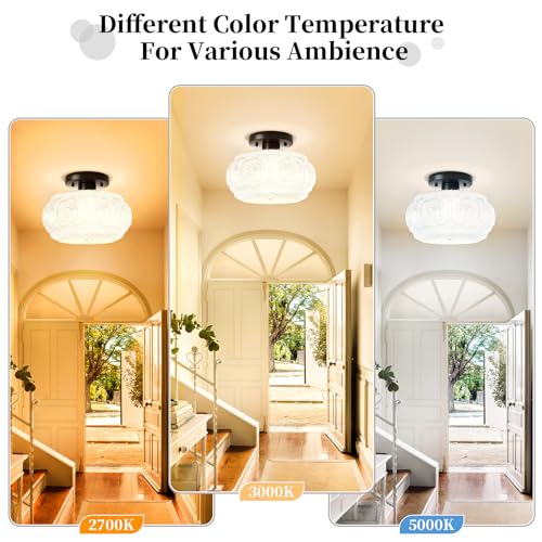 Milk Glass Semi Flush Mount Ceiling Light Fixture