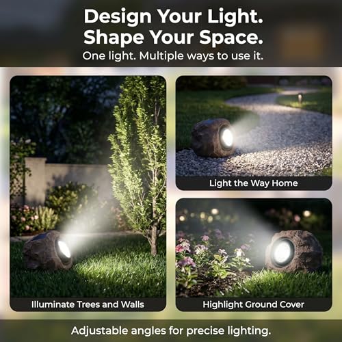 Solar Rock Lights Outdoor Garden Waterproof (2 Count)