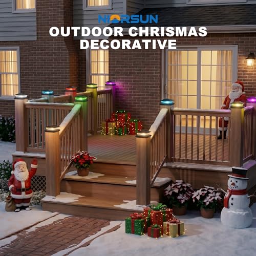 4x4 Post Solar Lights Color Changing with Remote (8 Count)