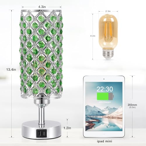 Green Crystal Bedside Lamp