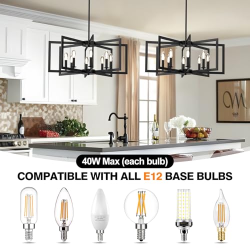Modern Black Chandelier (8 Count)