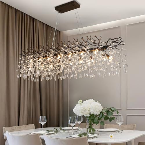 47" Black Crystal Chandelier