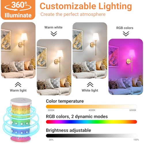 Peel and Stick Wall Sconces (2 Count)