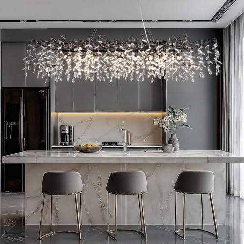 71" Black Crystal Chandelier