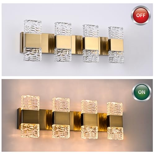 4 Lights Bathroom Vanity Light Fixtures 3000K Warm Lighting