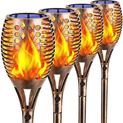 Flickering Flame Solar Torch Lights Outdoor (4 Count)