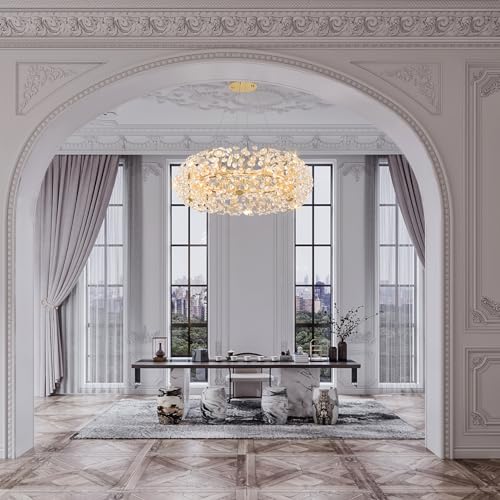 8 Light Dandelion Gold Chandelier for Dining Room
